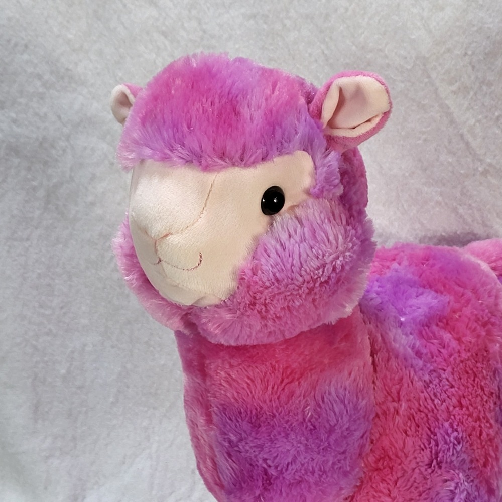 Pink Purple Tie Dye Alpaca Llama Plush Stuffed Animal 17 Inch Standing Toy